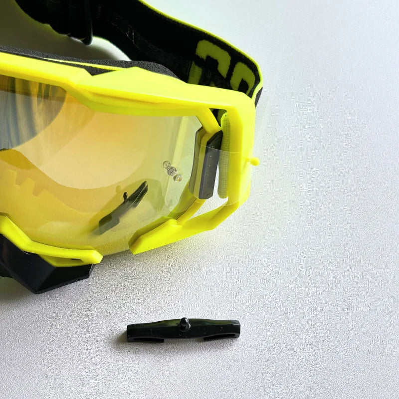 Motocross Goggles 10 Pack Tear Offs with Strap Pins Standard Tear-Offs MX Goggle Protection Lens Film Protection Accessories