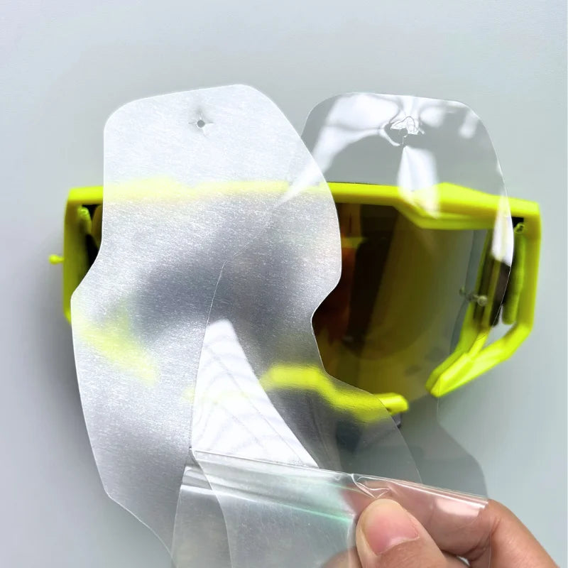 Motocross Goggles 10 Pack Tear Offs with Strap Pins Standard Tear-Offs MX Goggle Protection Lens Film Protection Accessories