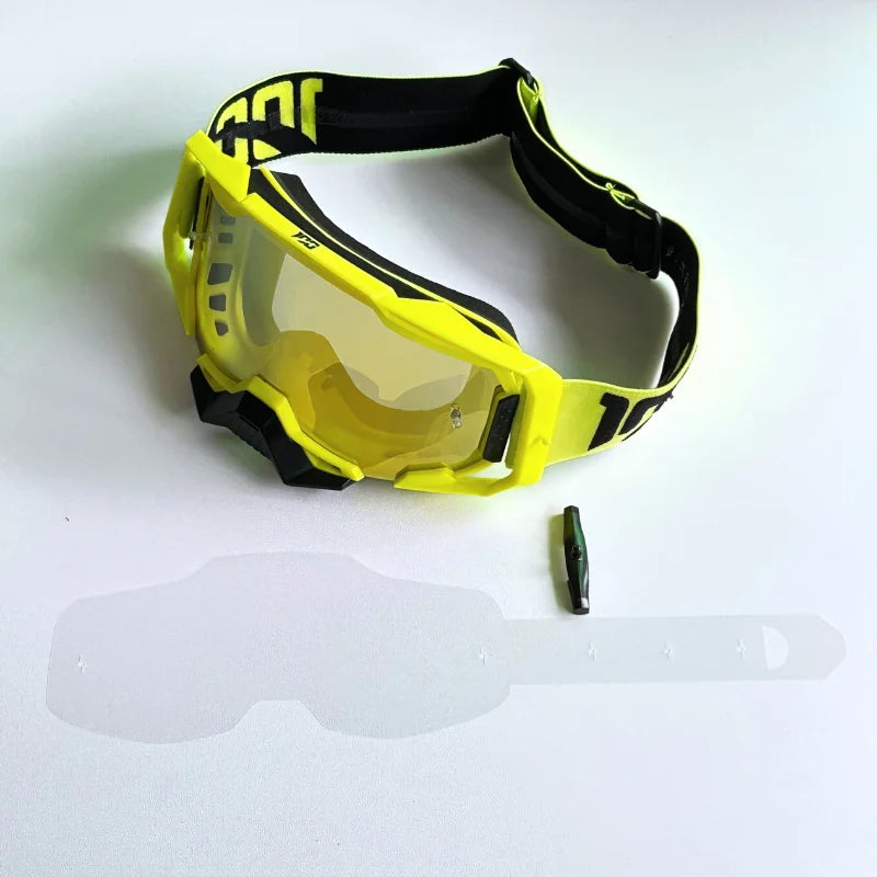 Motocross Goggles 10 Pack Tear Offs with Strap Pins Standard Tear-Offs MX Goggle Protection Lens Film Protection Accessories